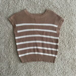Women’s Jessica Simpson Tan & White Striped Knit Top size XS